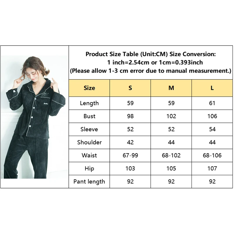 

1 Set Women Pajama Set Winter Plush Sleepwear Thicken Warm Pyjamas Homewear Nightwear Long Sleeve Top+pants Women Night Suit