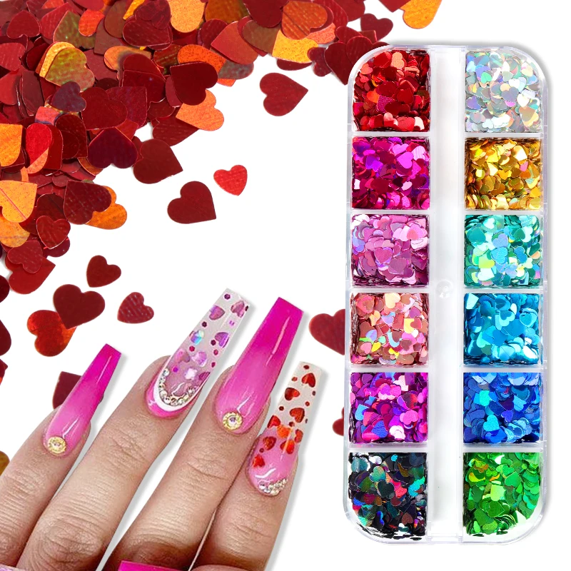 

2 шт., голографические блестки в виде сердца