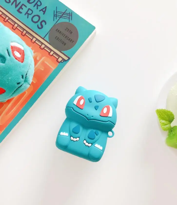 Милый 3D мультяшный чехол для наушников Miao frog seedSilicone для Apple New AirPods 1/2 беспроводной bluetooth чехол для гарнитуры - Цвет: miaowazhongzi