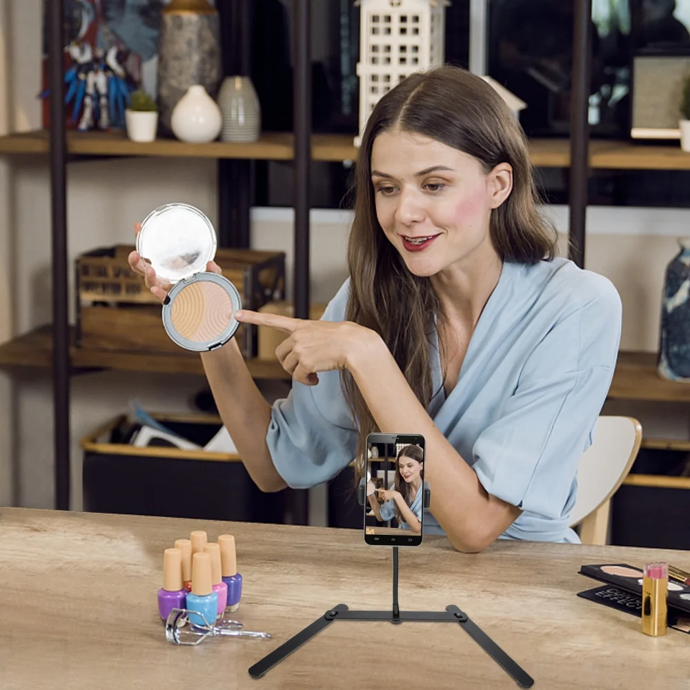 

1 Set of Convenient Phone Rack Sturdy Live Broadcasting Phone Stand (Black)