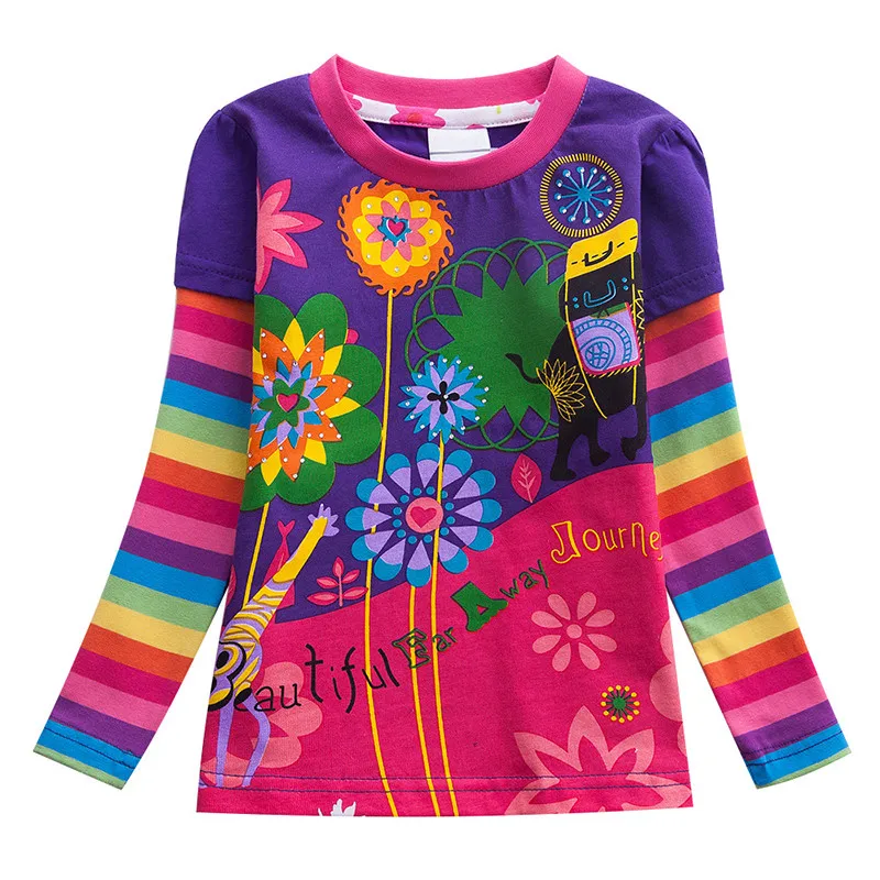 Детская футболка для девочек одежда футболки детская с длинным рукавом топы |