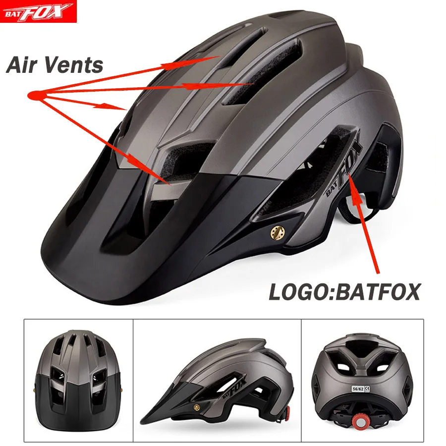 BATFOX Новый Мужской MTB горный велосипед велосипедный шлем дышащий углеродное