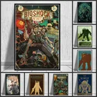Bioshock Rapture видеоигра, ретро Картина на холсте масляной живописи, стена, искусство на стену, картины для гостиной, без рамки