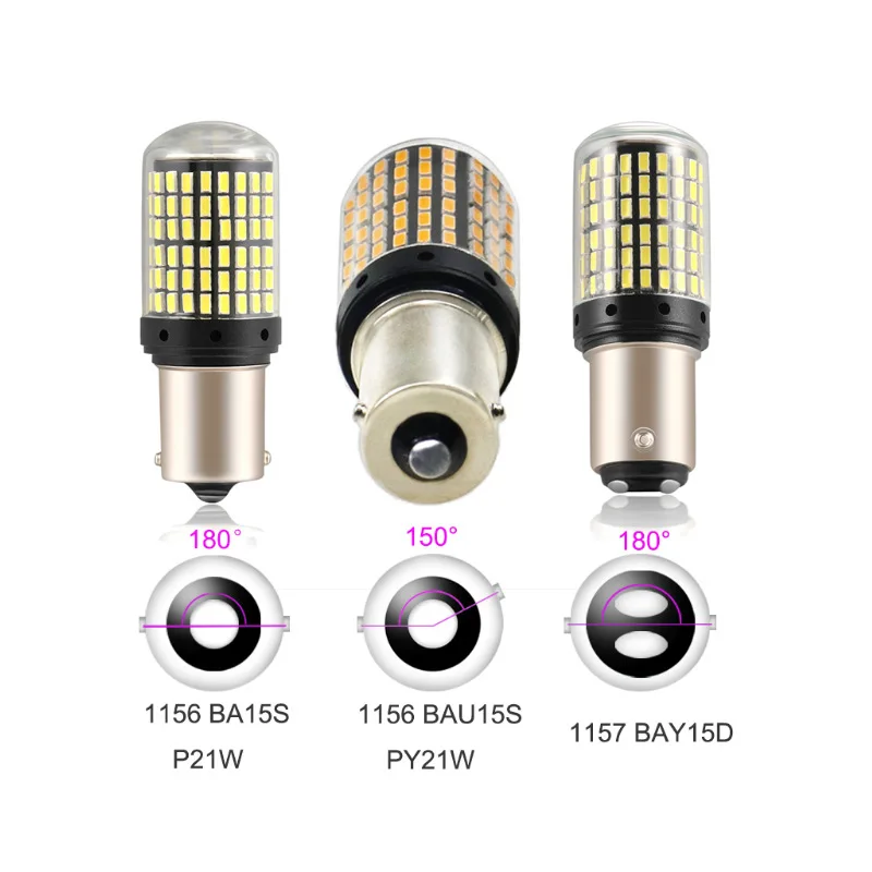 1x3014 144smd CanBus S25 1156 BA15S P21W светодиодный BAY15D BAU15S PY21W лампа T20 7440 W21W W21/5W светильник для