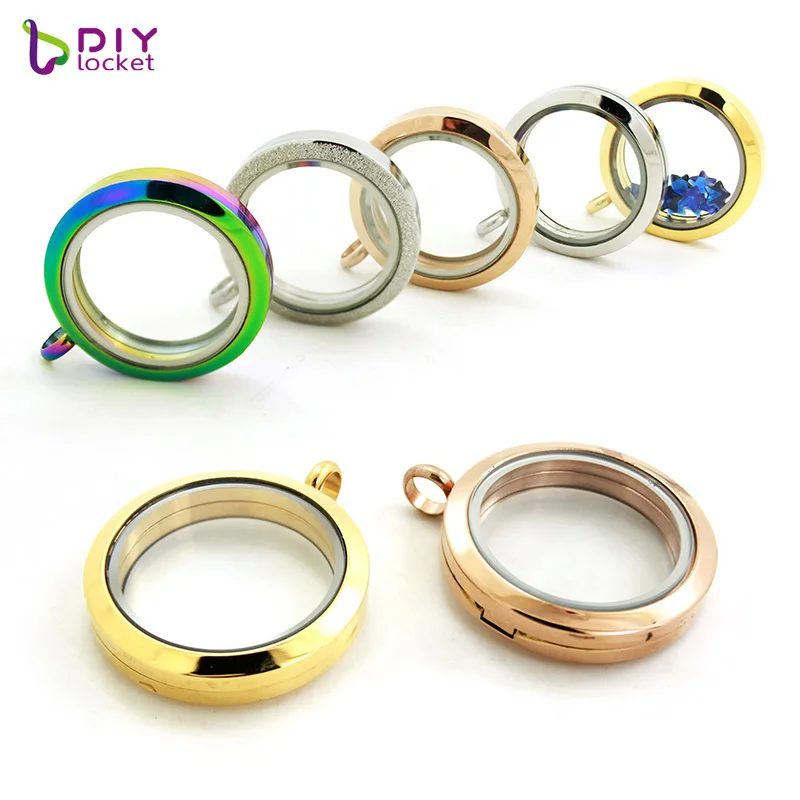 Diylocket 30 мм из нержавеющей стали круглый плавающий медальон с подвесками