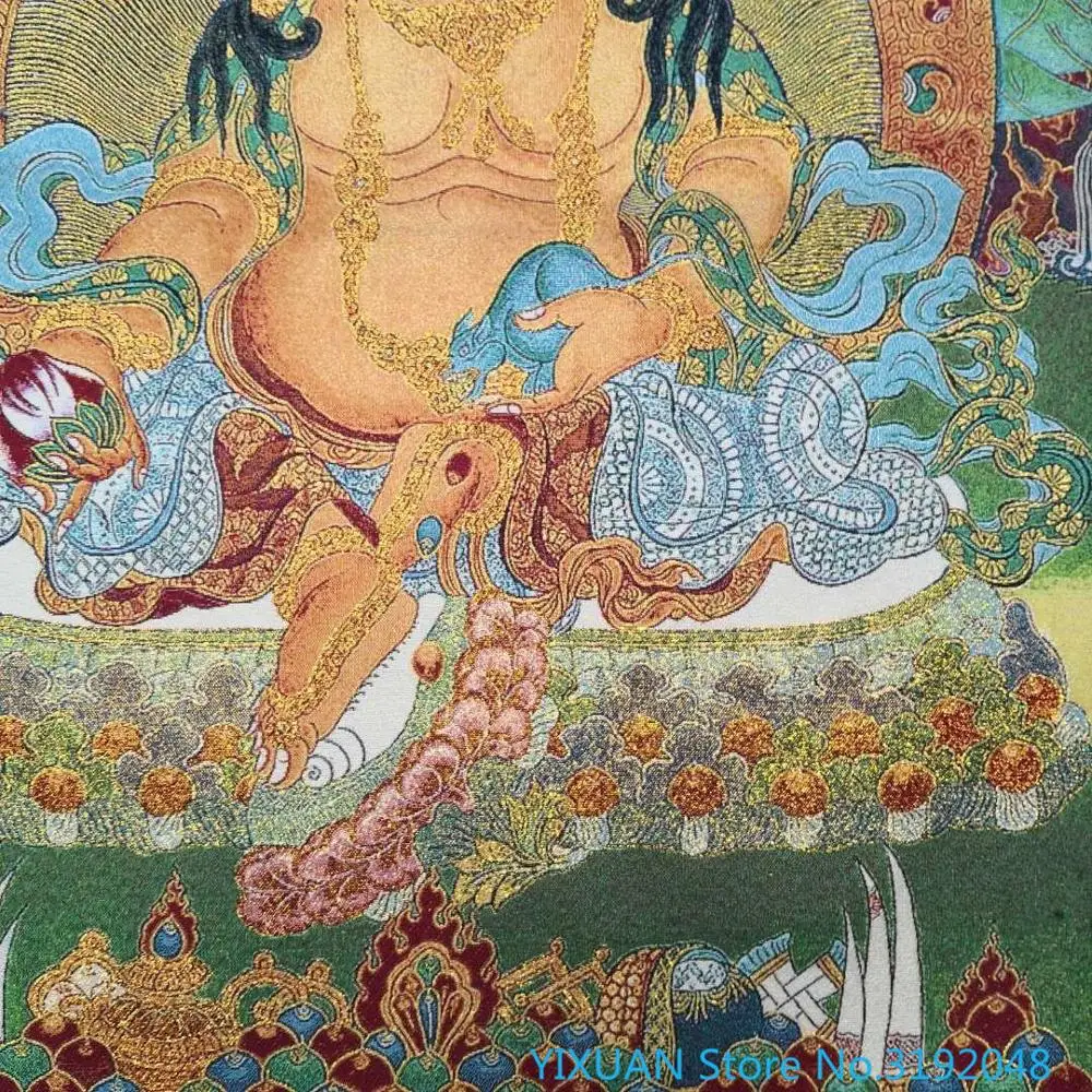 Thangka Бог богатства окрашенная парча окрашенный шелк Вышитое сокровище Tianwang