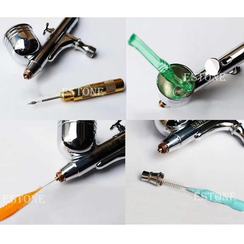 

New Airbrush Spray Nozzle Cleaning Repair Tool Kit Needle&Brush Set R7UB