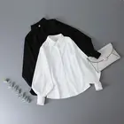 Женская винтажная рубашка с длинным рукавом, в стиле оверсайз