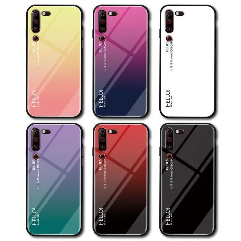 Цветной чехол из закаленного стекла для Lenovo Z5S Z6 Pro Z6Lite градиентная задняя крышка
