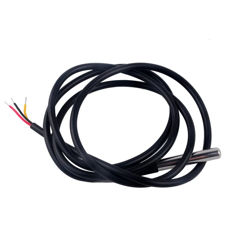 

5PCS DS18B20 Waterproof Temperature Sensor Digital Thermal Temp Stainless Steel Tube Probe 5 Meter Cable