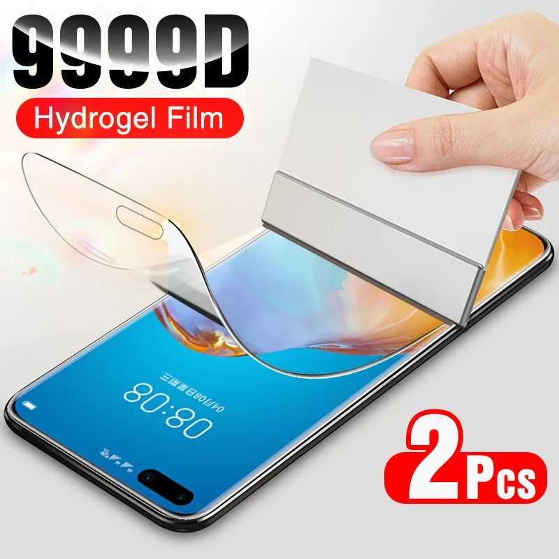 2 шт. Гидрогелевая пленка для Huawei P40 Lite Pro (не закаленное стекло) на Plus защитная