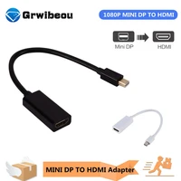 grwibeou mini display port dp male to hdmi compatible female adapter converter cable for apple mac macbook pro air laptop