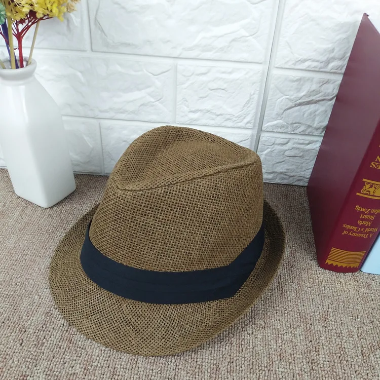 Модные шляпы для мужчин и женщин Панама соломенный джазовый головной убор