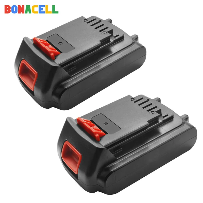 Bonacell 18 V/20 V 2000mAh литий-ионная аккумуляторная батарея замена электроинструмента батарея для BLACK& DECKER LB20 LBX20 LBXR20 L10