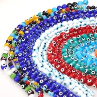 6mm8mm10mm multicolor round flat shape evil eye lampwork glazed glass beads for bracelet necklace diy jewelry making