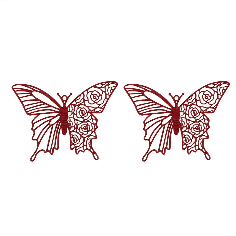 

Exaggerated color ultra-thin Rose Flower Butterfly Pendant DIY handmade hairpin accessories earrings stud accessories materials