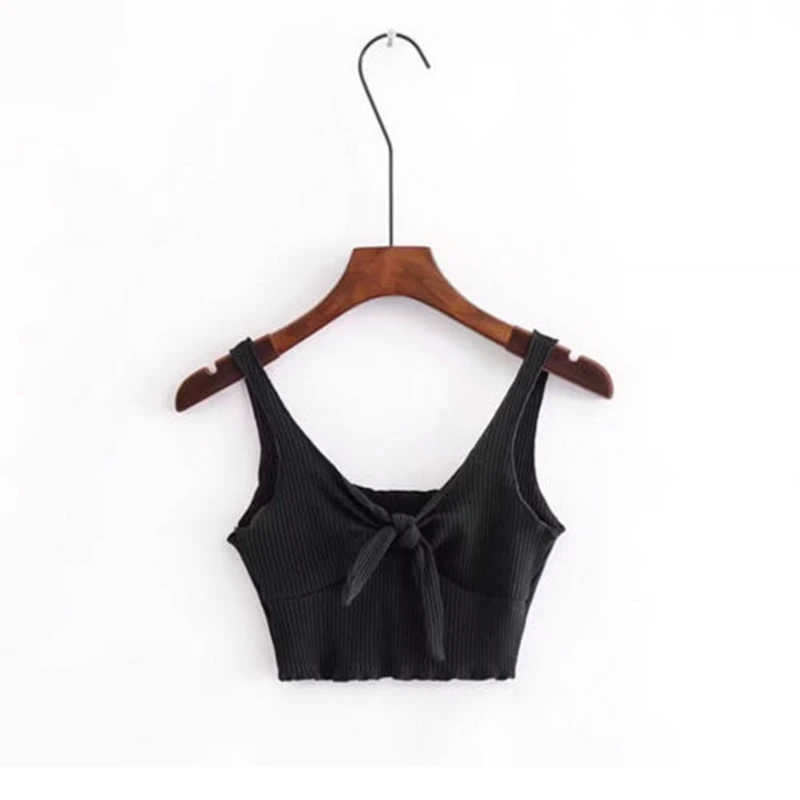 Женская летняя пикантная повседневная короткая футболка без рукавов с вырезом