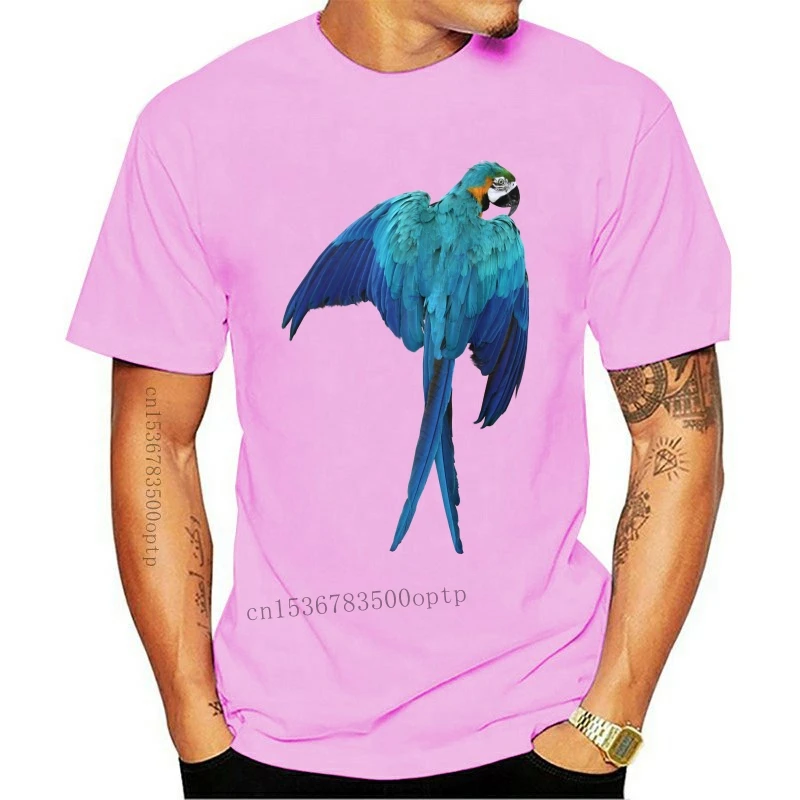 

New Fabulous Cool Macaw Parrot 3D Print Men Black T-shirt Fashion Animal Bird Design Unique Street Wear Cotton Top Tees