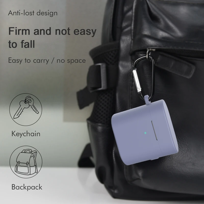 

Soft Silicone Case for Xiaomi Airdots Pro 2 Wireless Bluetooth Headset Protective Cover with Carabiner Hook Earphone Case