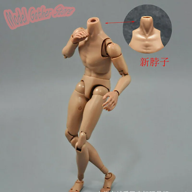 

12 дюймов B006 узкие плечи, гибкие мужские фигурки солдата, игрушки для тела с шеей, подходит для масштаба 1/6, голова, скульптурная модель