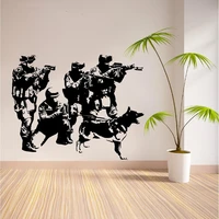 swat team military army soldiers removeable wall room vinyl sticker decal