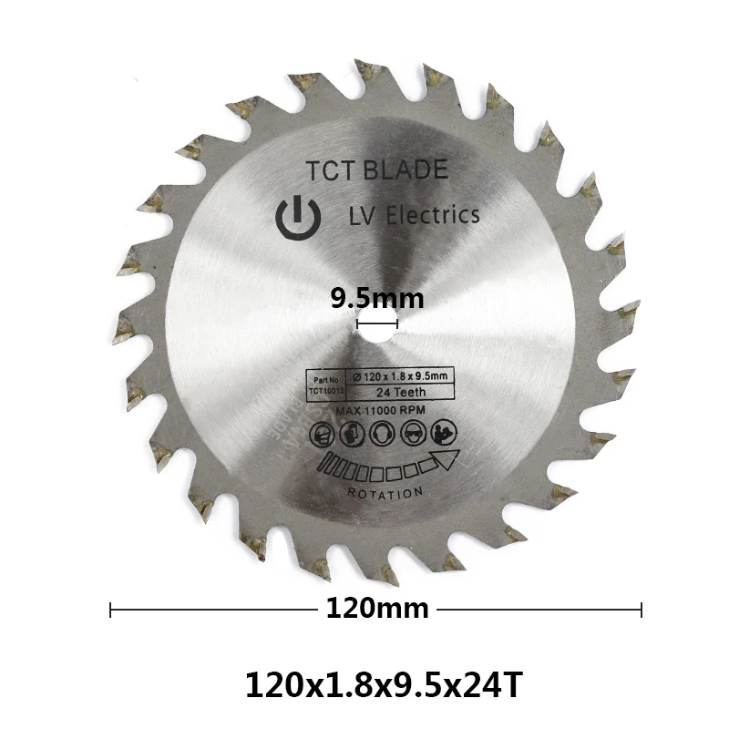 

Диск для циркулярной пилы 120x1,8x9,5x24T, 1 шт., для сплава древесины, карбида, деревообрабатывающий пильный диск TCT, отрезной диск