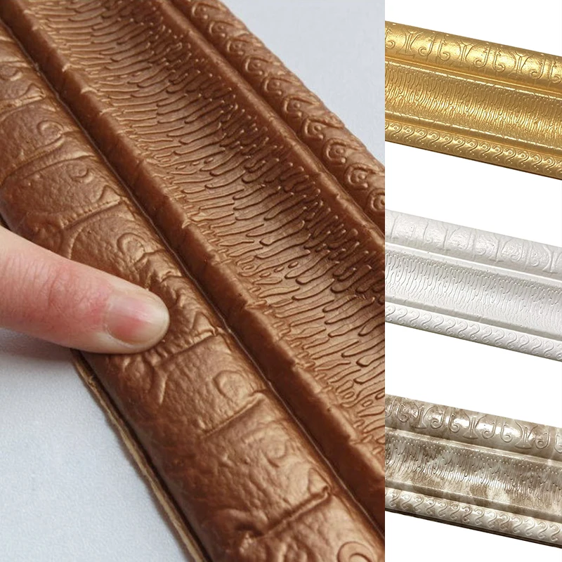 

Wall Side Strips, Waist Line, Floor Corner Line, 3d Embossed Self-adhesive Foam Baseboard, Baseboard Waterproof Sticker