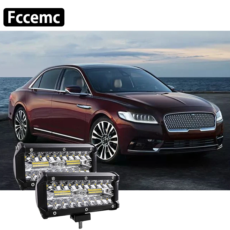 

LED Round Road Reverse 7INCH 2PCS Car License Plate Light Work Flood Driving Portable Spotlight Square Round For Lincoln 12/24V