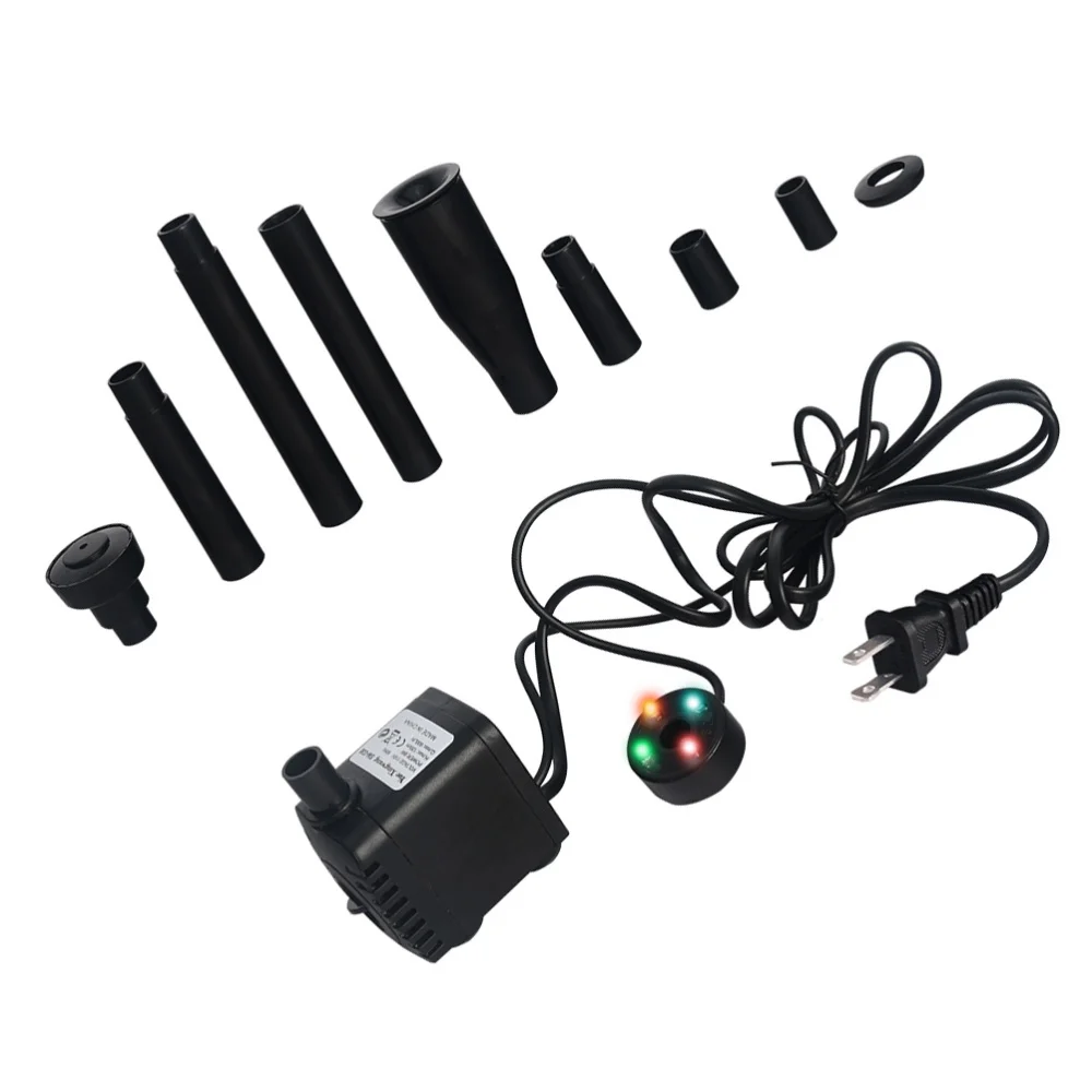 

1 Set 8w Outdoor Fountain Pump With 4pcs LED Light Circulation Pump Plug
