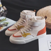 women sneakers for winter plus velvet high top flock shoes lady casual shoes high quality all match flat bottomed cotton shoes