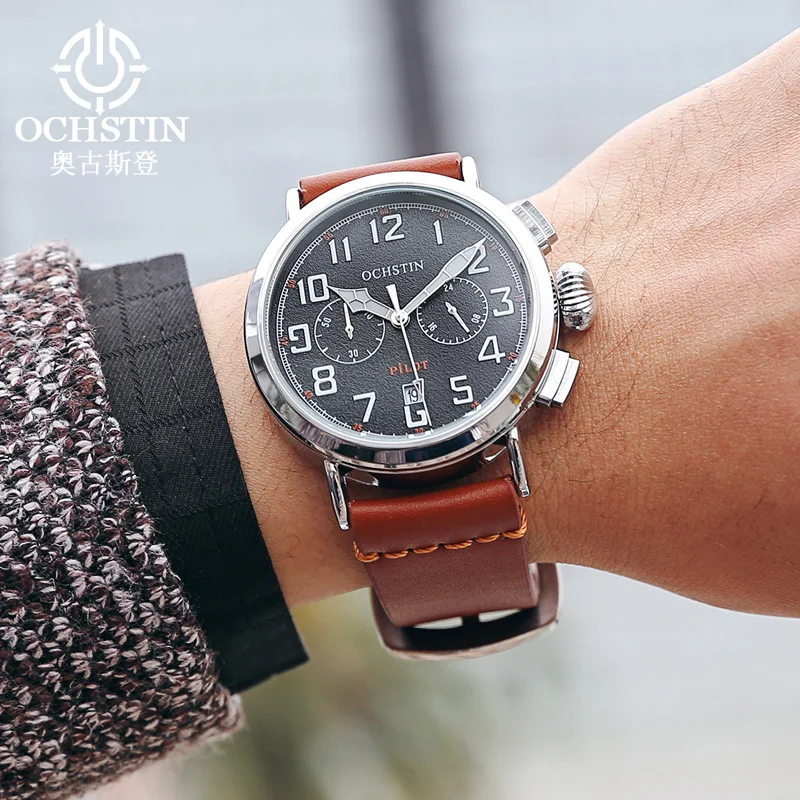Мужские кварцевые часы OCHSTIN Брендовые повседневные в стиле милитари спортивные