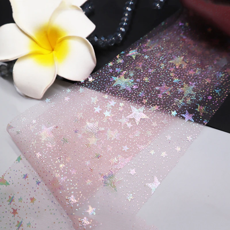 25 ярдов 6 см Тюль со звездами разноцветный Блестящий тюль выпечка торт Топпер