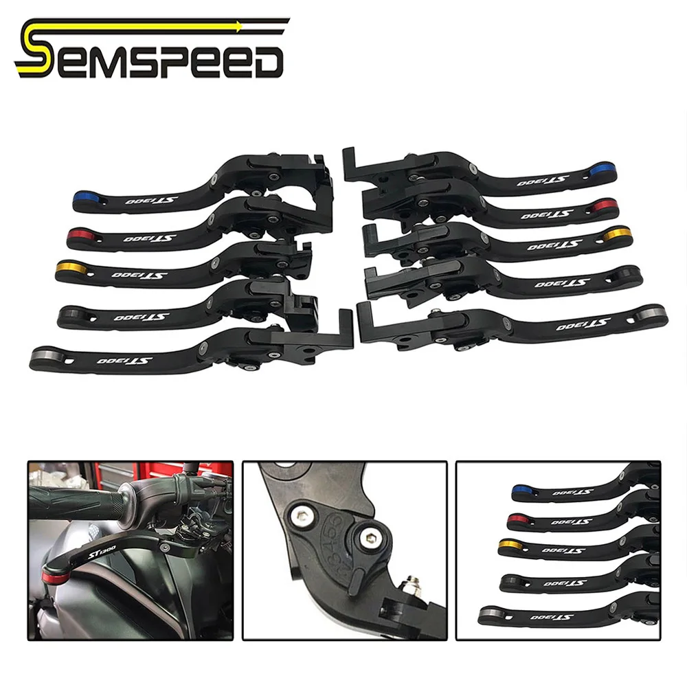 

SEMSPEED ST1300 logo Motorcycle CNC New Foldable Brake Clutch Levers Handle Grips For Honda ST1300/ST1300A 2008-2012 Accessories