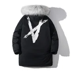 GlacialWhale длинный пуховик Для мужчин 2021 зимняя повседневная куртка, пальто с капюшоном и защитой от ветра негабаритных в стиле хип-хоп Уличная куртка для Для мужчин