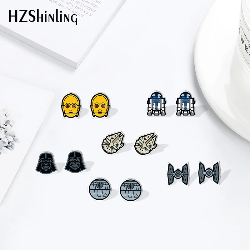 New Star Wars акриловые серьги мультфильм смолы эпоксидные украшения для