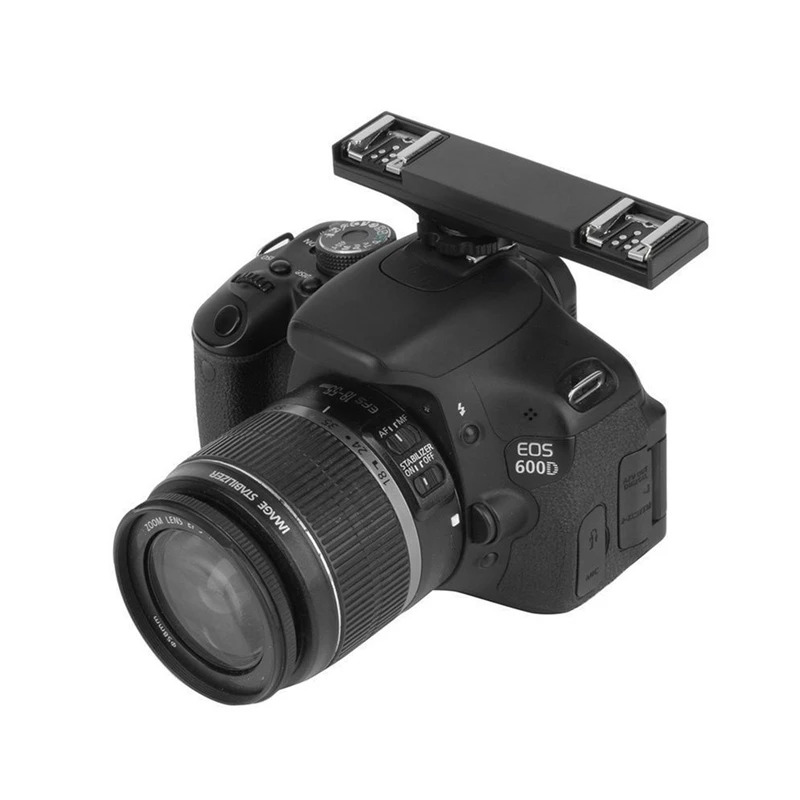 WS-2C Двойной Горячий башмак Вспышка Speedlite светильник кронштейн сплиттер для Canon DSLR