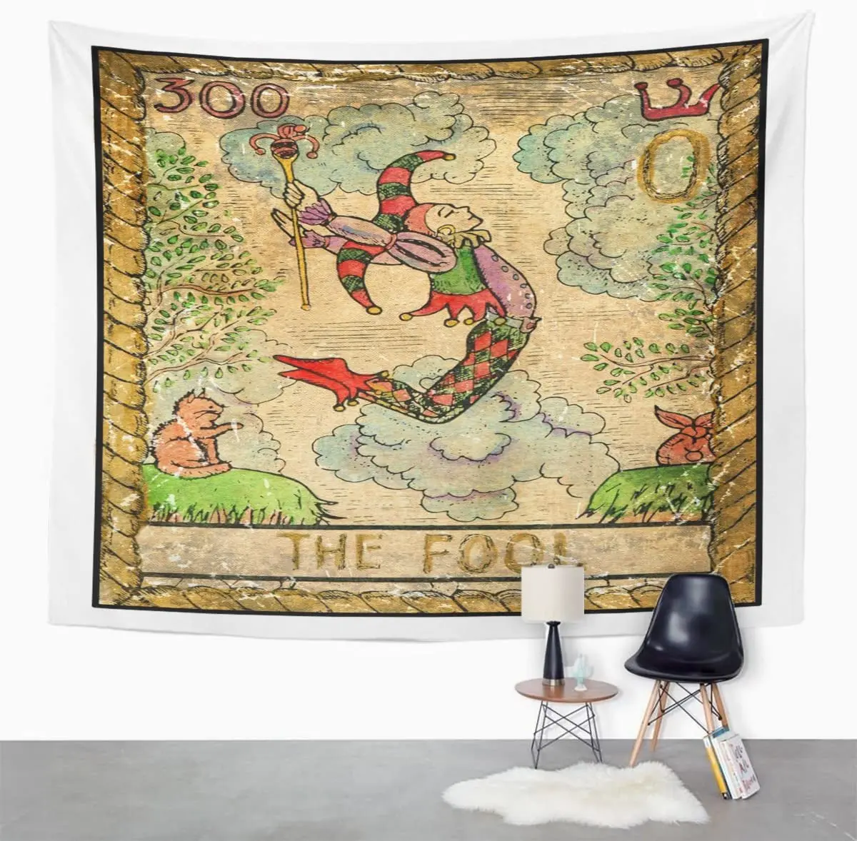 

The Fool Full Colorful Deck Major Arcana Old Tarot Home Decor Wall Hanging
