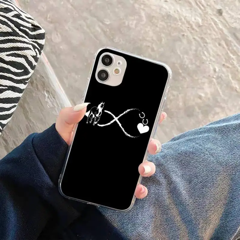 

Phone Case For iphone 12 11 8 7 6s 6 5 5s 5c se plus mini x xs xr pro max Horse Pony Horse Heartbeat Transparent soft