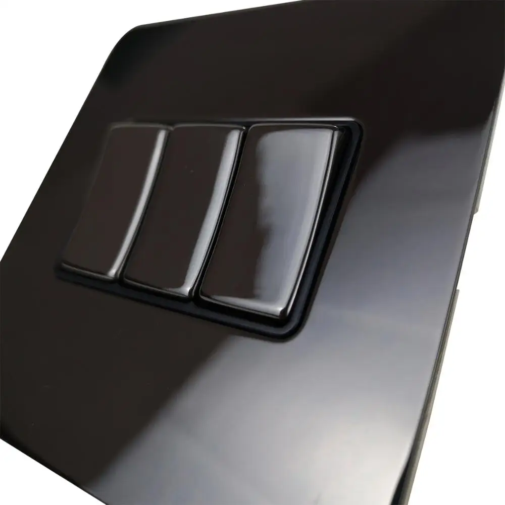 Wallpad H6 черный никель 3 банды 1 способ 2 Way светодиодный Электрический Кулисный