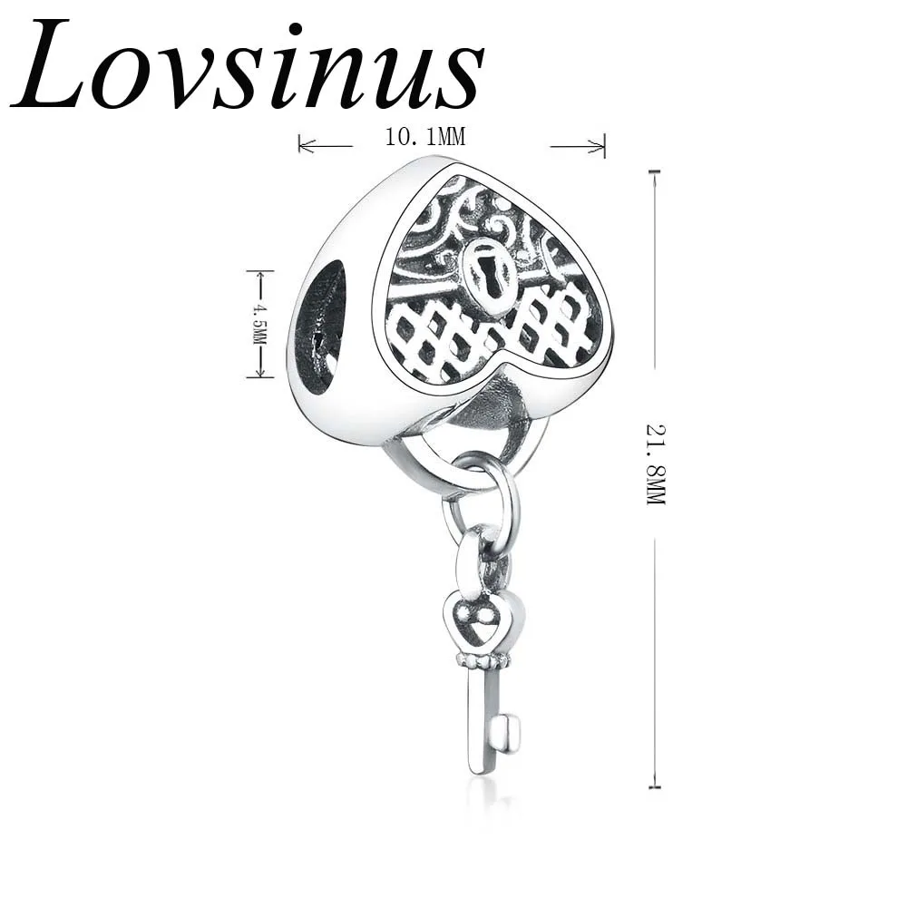 Fit Original Europe Charm Bracelets Authentic 925 Sterling Silver Key to My Heart Dangle For Women Man DIY Jewelry Making | Украшения и