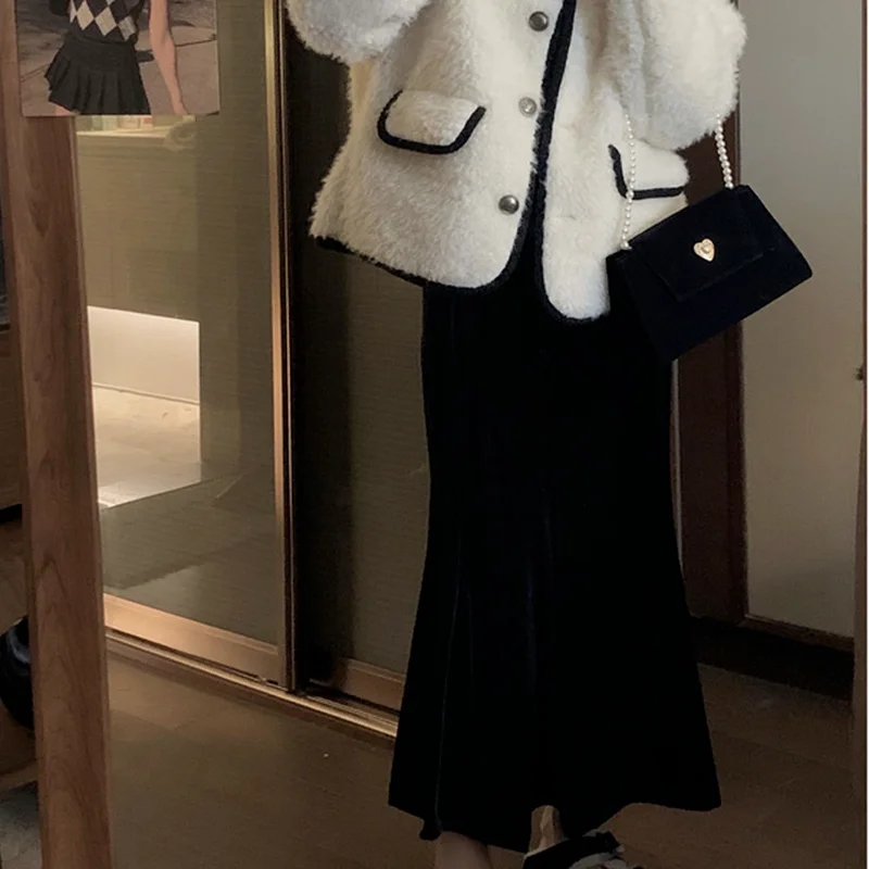 Женская бархатная юбка Harajpoo однотонная пикантная черная Повседневная винтажная