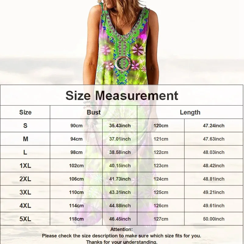 

Summer Bohemian Beach Long Dress For Women 2021 New Ethnic Style Printed Loose Sleeveless Vest Dress Fashionable Mixi Dress