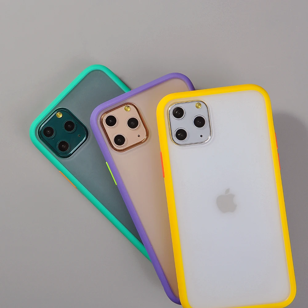 Противоударные прозрачные телефонные чехлы с Бампером для iPhone 11 11 Pro Max XR XS Max X XS 8 7 6 6S Plus, защита от падения, матовая задняя крышка