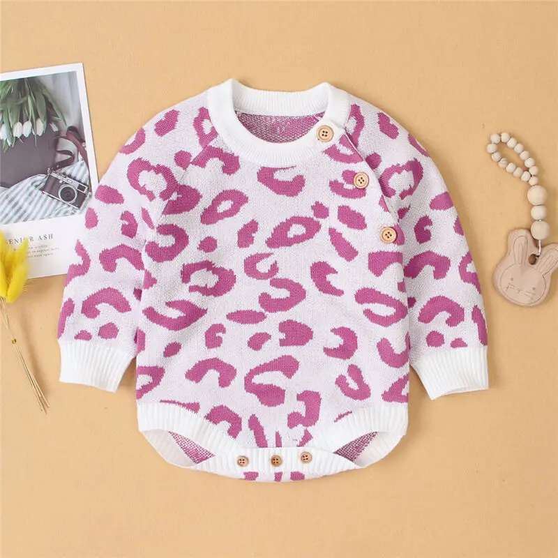 

Imcute Baby Spring Autumn Fashion Newborn Baby Boy Girl Warm Clothes Leopard Romper Jumpsuit Overall Outfits 0-18M