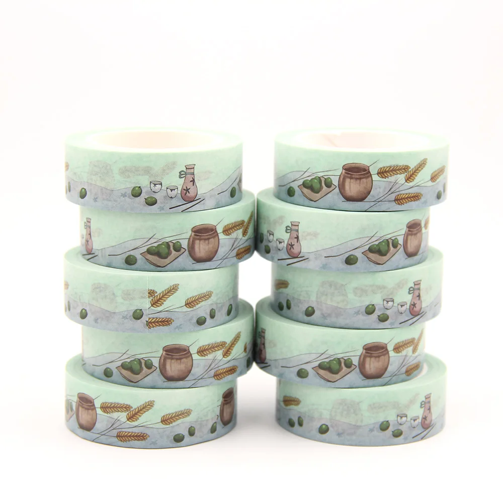 

10PCS/lot 15MM*10M Solar Term Summer Wheat Harvest washi tape Masking Tapes Decorative Stickers DIY Stationery School Supply