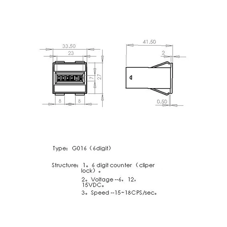 

6-Digit Counter 6-12-15V DC High Speed 15-18CPS/Sec Electromechanical Vending Gaming