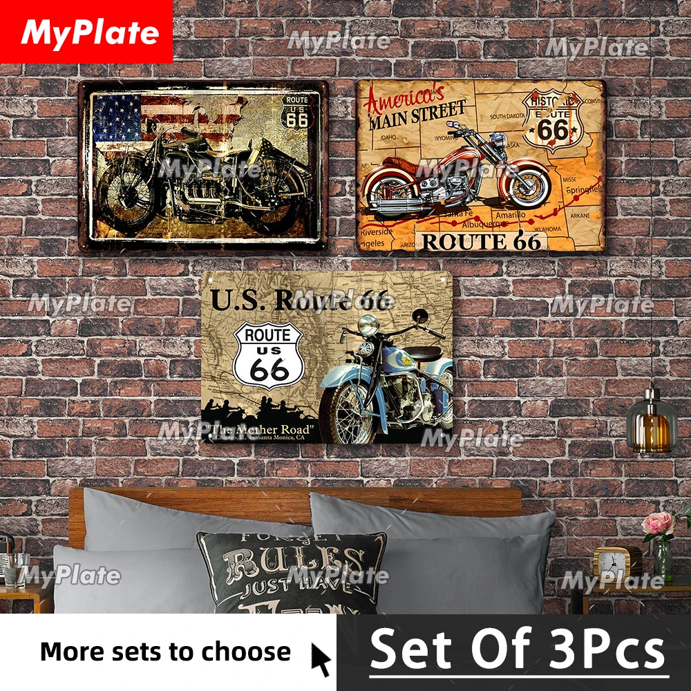 

[MyPlate]3 шт. металлический знак для мотоцикла, жестяной знак, винтажный клубный декор, украшение для пещеры, металлический плакат для велосипе...