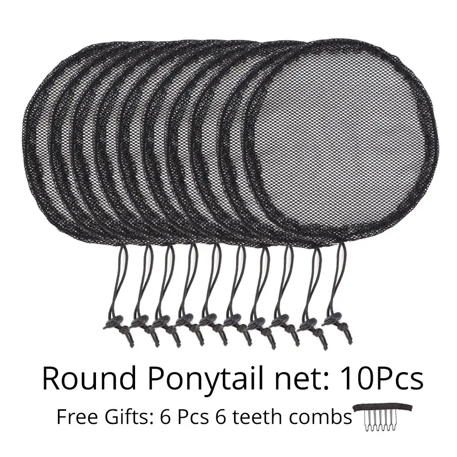Round style 10pcs 5 шт. 10 шт. 15 шт. конский хвост с регулируемым ремешком для волос булочка чистая ткацкая шапка для волос конский хвост Сеть - Цвет: Round style 10pcs