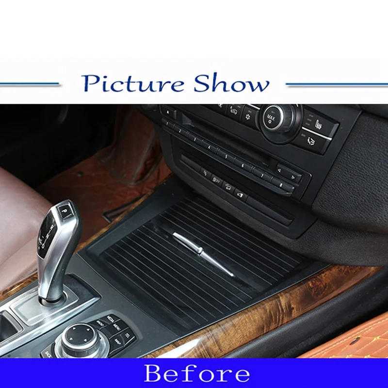 

Black Style ABS Interior Mouldings Car Center Console Frame Decoration Cup Holder Strip Trim for-BMW X5 E70 2008-2013