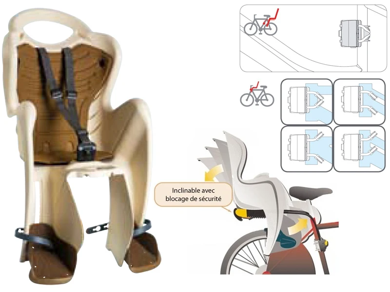 Baby rear bike seat Bellelli Mr Fox relax B-fix. Color: dark gray beige veloolimpcom Veloolimp Lightweight Durable Reliable Safety High Quality